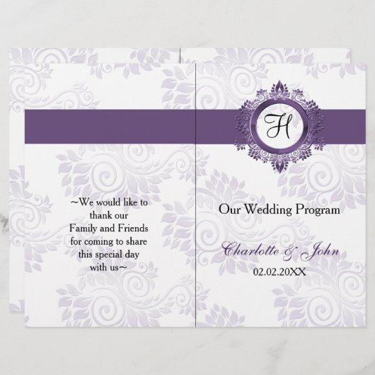 paarse monogram gevouwen Weddenschap (Voorkant / Achterkant)
