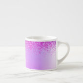 Paarse Monogram Glitter Sparkle Meisjesachtig Schr Espresso Kop (Rechts)