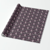 Paarse Monogram Gotische Paard Cadeaupapier (Uitgerold)