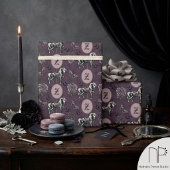Paarse Monogram Gotische Paard Cadeaupapier