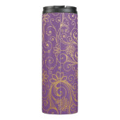 Paarse monogram goudzwijn thermosbeker (Achterkant)
