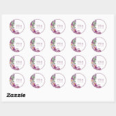 Paarse Monogram Huwelijkssticker Ronde Sticker (Vel)