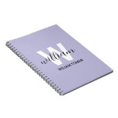 Paarse monogram initiaal esthetisch geschenkschrif notitieboek (Rechterzijde)