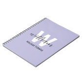 Paarse monogram initiaal esthetisch geschenkschrif notitieboek (Linkerzijde)
