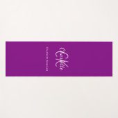 Paarse monogram initiaal naam yogamat (Voorkant (horizontaal))