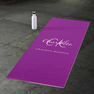 Paarse monogram initiaal naam yogamat