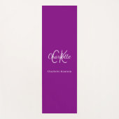 Paarse monogram initialen naam yogamat (Voorkant)