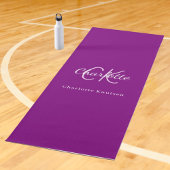 Paarse monogram initialen naam yogamat