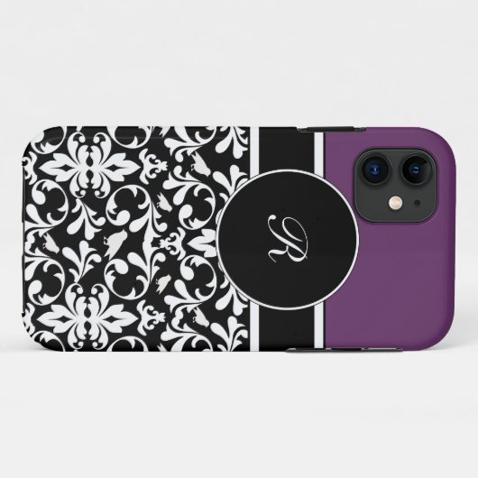 Paarse Monogram iPhone 5 Hoesjes (Achterkant (horizontaal))