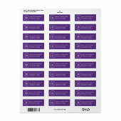 Paarse monogram-labels etiket (Full Sheet)