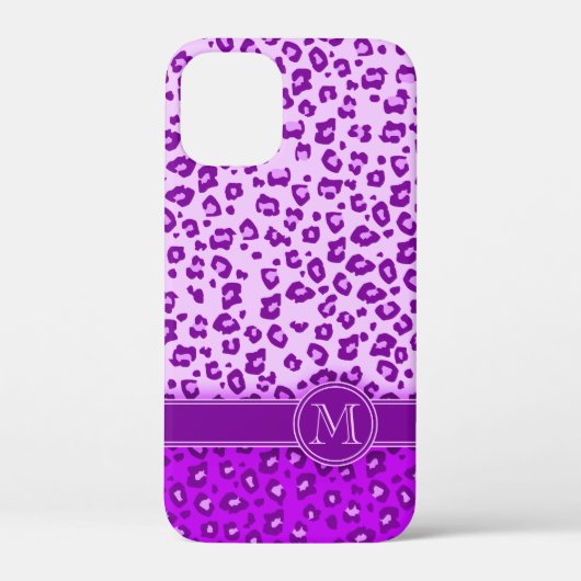 Paarse monogram luipaard dierlijk drukwerk Case-Mate iPhone case (Achterkant)