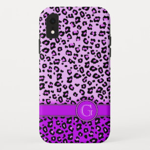 Paarse monogram luipaard dierlijk drukwerk Case-Mate iPhone case