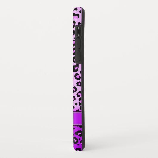 Paarse monogram luipaard dierlijk drukwerk Case-Mate iPhone case (Achterkant/links)