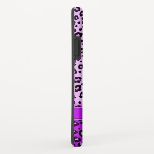 Paarse monogram luipaard dierlijk drukwerk Case-Mate iPhone case (Achterkant/rechts)