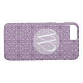 Paarse Monogram met patroon Case-Mate iPhone Case (Achterkant (Horizontaal))
