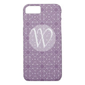 Paarse Monogram met patroon Case-Mate iPhone Case (Achterkant)