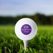 Paarse monogram naam golfballen