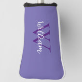 Paarse monogram naam op maat golfheadcover (Draai 90)