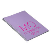 Paarse Monogram Notitieboek Journal Custom Initiaa (Rechterzijde)