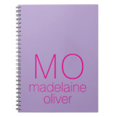 Paarse Monogram Notitieboek Journal Custom Initiaa (Voorkant)