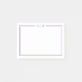 Paarse Monogram Post-it® Notes (Voorkant)