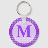 paarse monogram sleutelhanger (Voorkant)