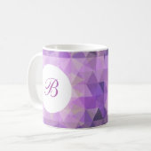 Paarse monogram stijl koffiemok (Voorkant links)