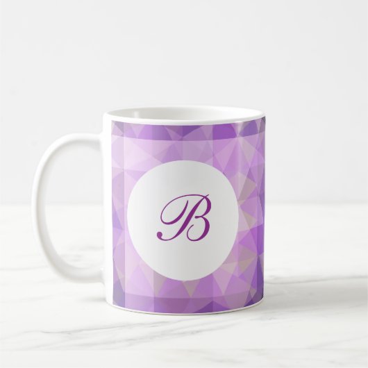 Paarse monogram stijl koffiemok (Links)