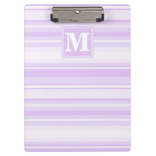 Paarse monogram strepen klembord (Voorkant)