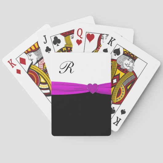 Paarse monogram van de classy pokerkaarten (Achterkant)