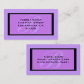 paarse monogram visitekaartje (Voorkant / Achterkant)