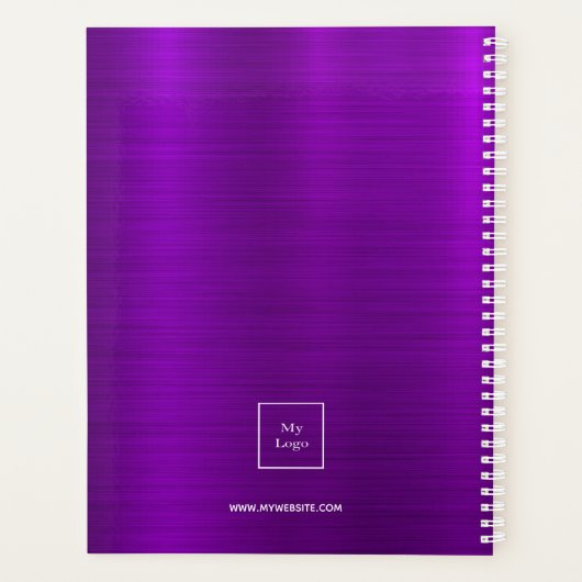 Paarse monogram zakelijke logo planner (Achterkant)