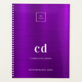 Paarse monogram zakelijke logo planner (Voorkant)