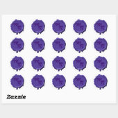 Paarse Monogram Zegel Bruiloft Stickers (Vel)