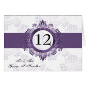 paarse monogram zitkaart (Voorkant Horizontaal)