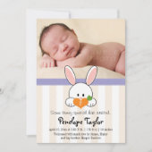 PAARSE MONOGRAMMED BUNNY RABBIT BIRTH ANNOUNCTION AANKONDIGING (Voorkant)