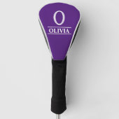 Paarse Monogrammed Golf Head Hoesje Golfheadcover (Voorkant)
