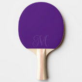Paarse Monogrammed Ping Pong Paddle met Initiaal Tafeltennisbatje (Achterkant)