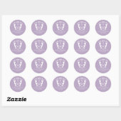 Paarse Monogrammed Wedding Stickers (Vel)