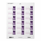 Paarse Monotone Floral Weddenschap Etiket (Full Sheet)