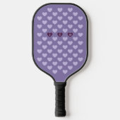Paarse Monotone Harten Persoonlijk Monogram Pickleball Paddle (Voorkant)