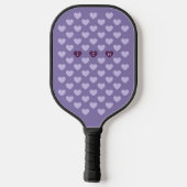 Paarse Monotone Harten Persoonlijk Monogram Pickleball Paddle (Achterkant)