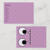 Paarse monster - Chubby Visitekaartje (Voorkant / Achterkant)