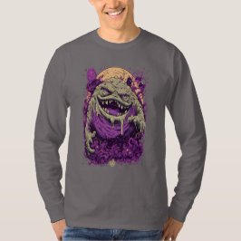 Paarse Monster Dark Comic Lange Mouw T-shirt