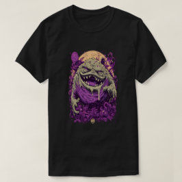 Paarse Monster Donkere Comic Streetwear T-Shirt