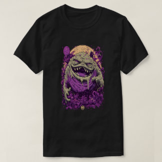 Paarse Monster Donkere Comic Streetwear T-Shirt