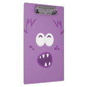 Paarse Monster Face Clip Board Klembord (Rechts)