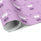 Paarse monster Face Gift Wrap Cadeaupapier (Rol Hoek)