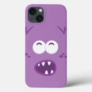 Paarse Monster Face iPad-draagtas iPhone 13 Hoesje