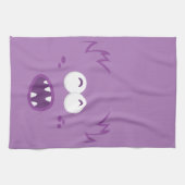 Paarse Monster Face Kitchen Towel Theedoek (Horizontaal)